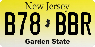 NJ license plate B78BBR