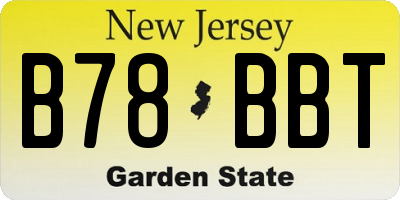 NJ license plate B78BBT