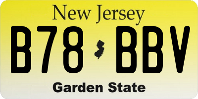 NJ license plate B78BBV