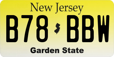 NJ license plate B78BBW