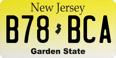 NJ license plate B78BCA