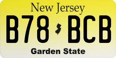 NJ license plate B78BCB