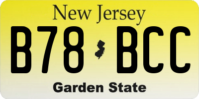 NJ license plate B78BCC