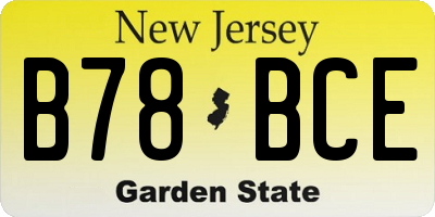 NJ license plate B78BCE