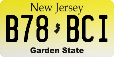 NJ license plate B78BCI