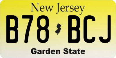 NJ license plate B78BCJ