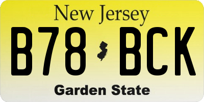 NJ license plate B78BCK