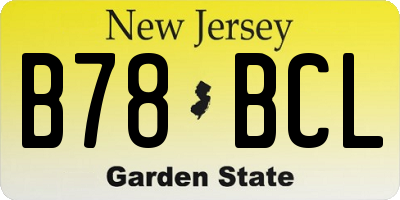 NJ license plate B78BCL