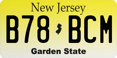 NJ license plate B78BCM