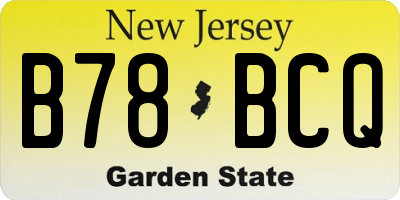 NJ license plate B78BCQ
