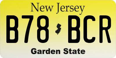 NJ license plate B78BCR