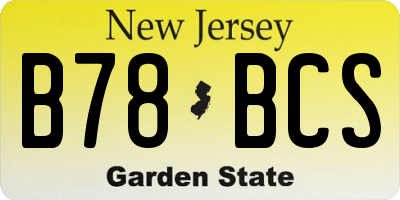 NJ license plate B78BCS