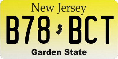 NJ license plate B78BCT