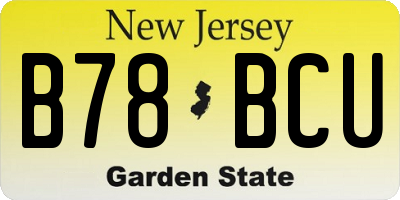 NJ license plate B78BCU
