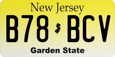 NJ license plate B78BCV