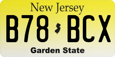 NJ license plate B78BCX
