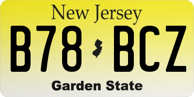 NJ license plate B78BCZ