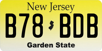 NJ license plate B78BDB