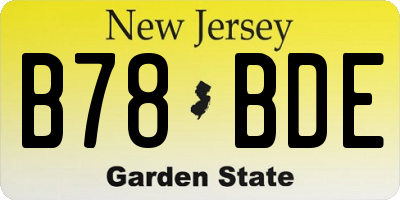 NJ license plate B78BDE