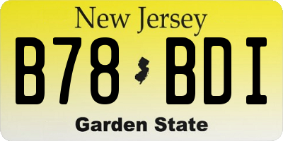 NJ license plate B78BDI