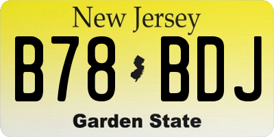 NJ license plate B78BDJ