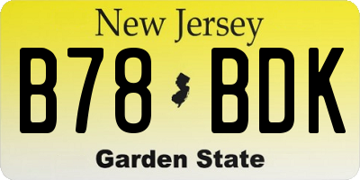 NJ license plate B78BDK
