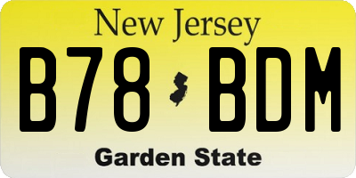 NJ license plate B78BDM