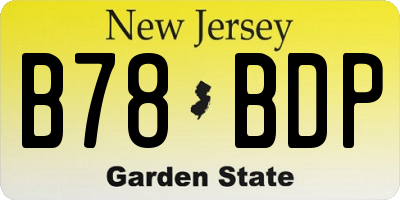 NJ license plate B78BDP