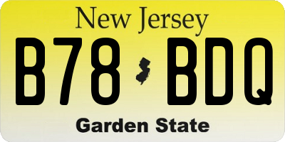 NJ license plate B78BDQ