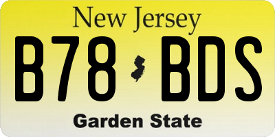 NJ license plate B78BDS