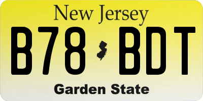 NJ license plate B78BDT