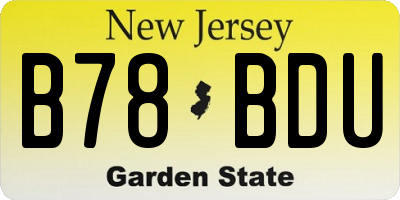 NJ license plate B78BDU