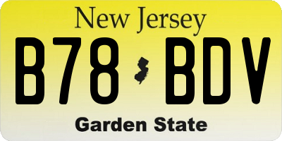 NJ license plate B78BDV
