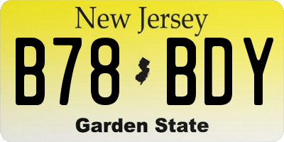 NJ license plate B78BDY