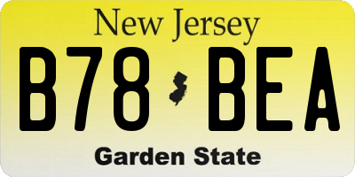 NJ license plate B78BEA