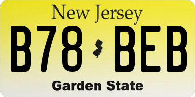 NJ license plate B78BEB