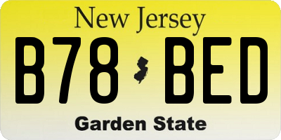 NJ license plate B78BED
