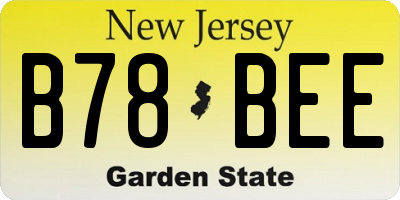 NJ license plate B78BEE