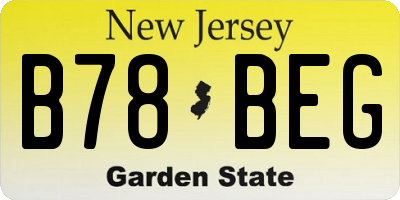 NJ license plate B78BEG