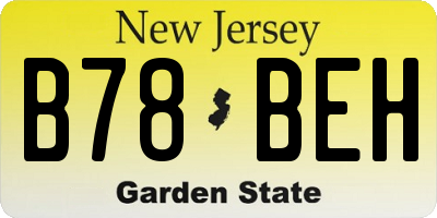 NJ license plate B78BEH