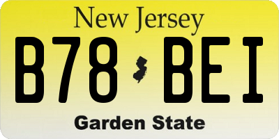 NJ license plate B78BEI