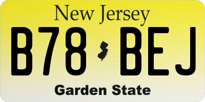 NJ license plate B78BEJ