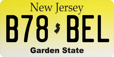 NJ license plate B78BEL