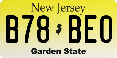 NJ license plate B78BEO