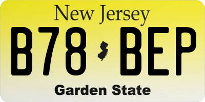 NJ license plate B78BEP