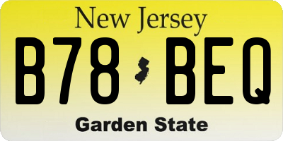 NJ license plate B78BEQ
