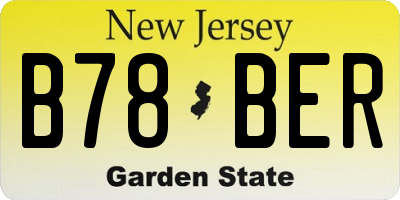 NJ license plate B78BER