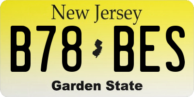 NJ license plate B78BES