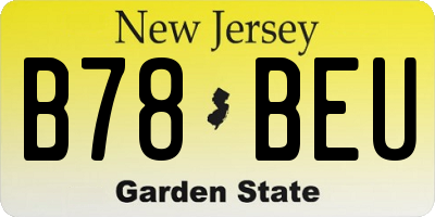 NJ license plate B78BEU