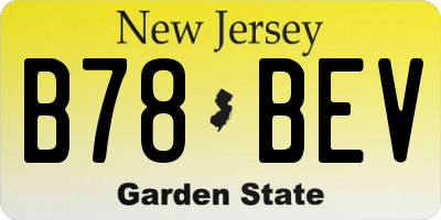 NJ license plate B78BEV